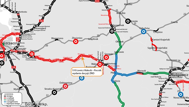 Mapa z lokalizacją odcinka. Fot. GDDKiA